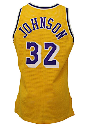 1990-91 Magic Johnson Los Angeles Lakers Game-Used & Autographed Home Jersey (D.C. Sports)