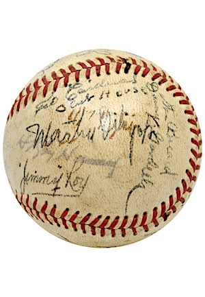 Circa 1940s "Cuban Legends" Multi-Signed Baseball Including Martin Dihigo (Full JSA)