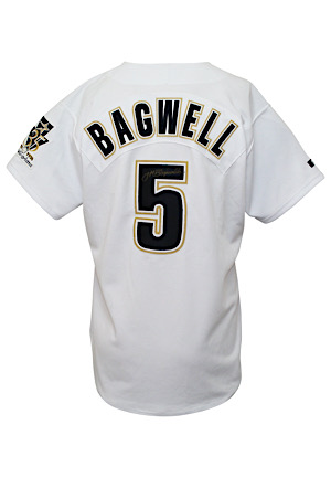 1996 Jeff Bagwell Houston Astros Game-Used & Autographed Home Jersey