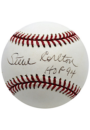 Steve Carlton Single-Signed & Inscribed "HOF 94" OML Baseball