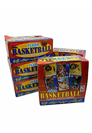 1991 Fleer Basketball Wax Boxes With 120 Total Unopened Packs (5)