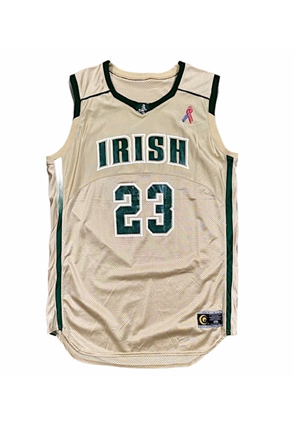 2003 LeBron James St. Vincent-St. Marys Irish High School Game-Used Gold Jersey