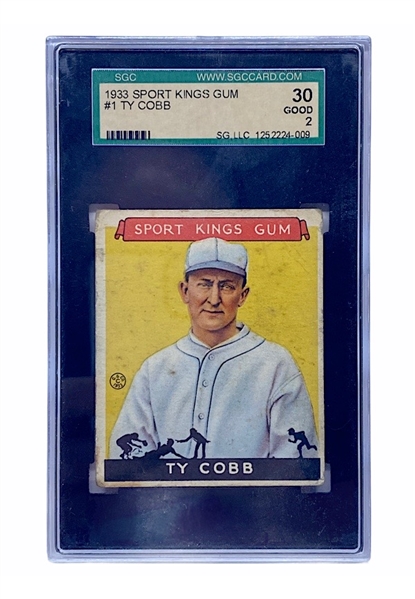 1933 Sport Kings Gum Ty Cobb #1 (SGC GOOD 2)