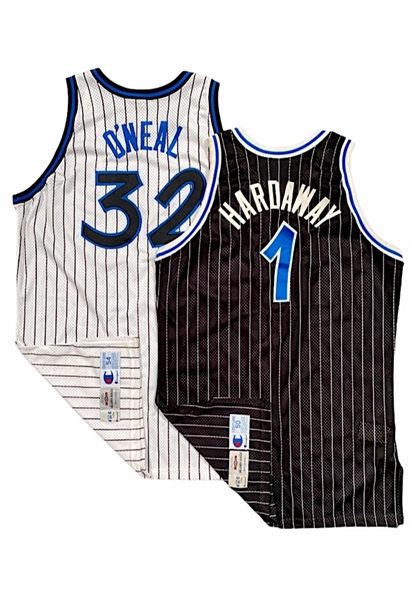 1995-96 Penny Hardaway & Shaquille ONeal Orlando Magic Game-Used & Autographed Jerseys (2)