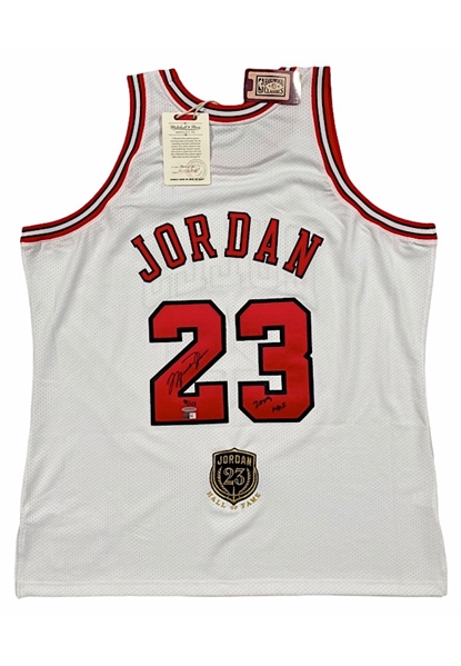 Michael Jordan Chicago Bulls Autographed & Inscribed "Hall Of Fame" LE Home Jersey (UDA • 90/123)