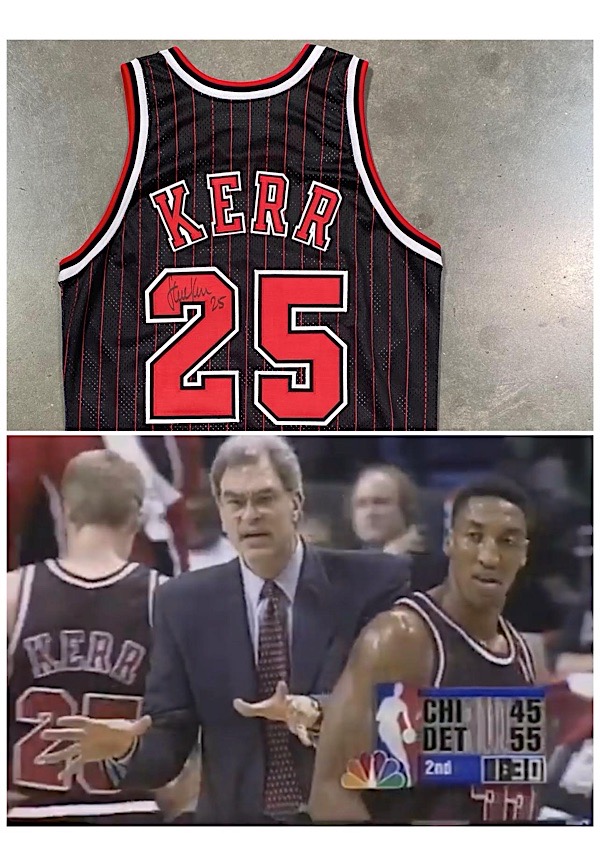  Mitchell & Ness Steve Kerr Chicago Bulls 1995-96 Men's Black  Pinstripe Swingman Jersey (Medium, m) : Sports & Outdoors