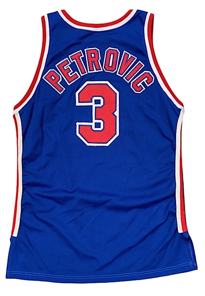 1991-92 Dražen Petrovic New Jersey Nets Game-Used Jersey (Rare)