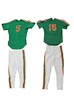 1990 Ron Darling & Davey Johnson New York Mets Game-Used & Autographed St. Patricks Day Uniforms (2)