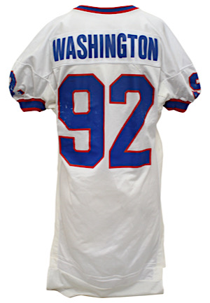 Mid 1990s Ted Washington Buffalo Bills Game-Used Jersey (Pounded With Repairs)