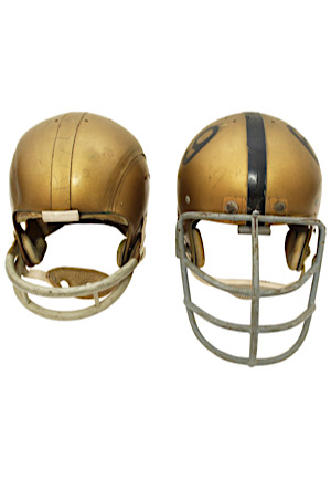 1968 Notre Dame Fighting Irish & Purdue Boilermakers Game-Used Helmets (2)