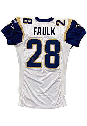 2002 Marshall Faulk St. Louis Rams Game-Used & Signed Jersey (Repair)