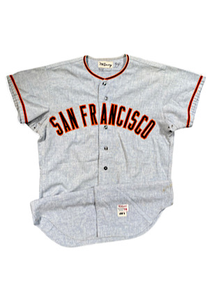 1967 Willie McCovey SF Giants Game-Used Road Flannel Jersey (Outstanding Use)