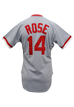 1985-86 Pete Rose Cincinnati Reds Road Jersey