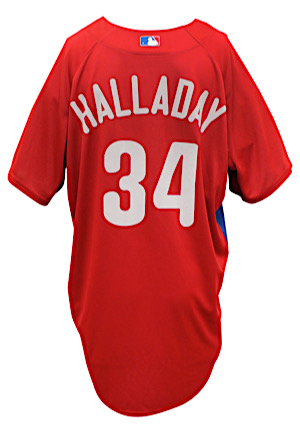 2010 Roy Halladay Philadelphia Phillies Player Worn Batting Practice Jersey