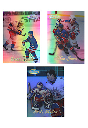 1999-00 Topps Gold Label Brian Leetch, Mike Richter & Adam Graves (3)(All 1/1)