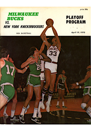 4/19/1970 Milwaukee Bucks vs New York Knicks Playoffs Official Game Program