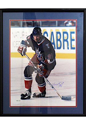 Wayne Gretzky New York Rangers Autographed Display (UDA Hologram)