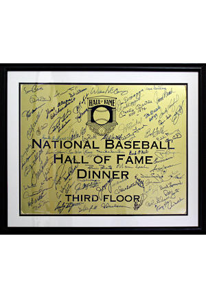 National Baseball Hall Of Fame Induction Dinner Multi-Signed Poster Loaded With Signatures