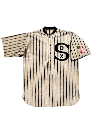 1917 Eddie Cicotte Chicago White Sox World Series Game-Used Flannel Jersey (Photo-Matched • Grob LOA)