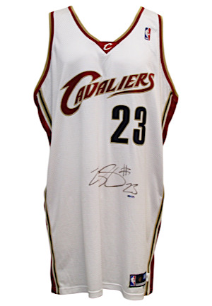 2003-04 LeBron James Cleveland Cavaliers Rookie Autographed Pro-Cut Home Jersey (UDA Hologram)
