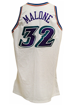1997-98 Karl Malone Utah Jazz Game-Used Home Jersey