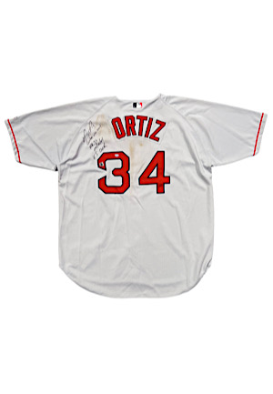 2004 David Ortiz Boston Red Sox Game-Used & Signed Home Run Road Jersey (Championship Season)