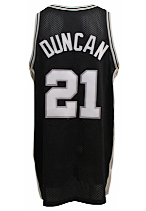 1999-00 Tim Duncan San Antonio Spurs Game-Used Road Jersey
