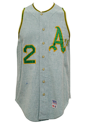 1971 Angel Mangual Oakland As Game-Used Road Flannel Vest