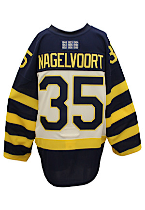 2015 Zach Nagelvort Michigan Wolverines Game-Used "Coyote Hockey City Classic" Jersey
