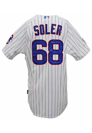 2015 Jorge Soler Chicago Cubs Game-Used & Autographed Home Jersey