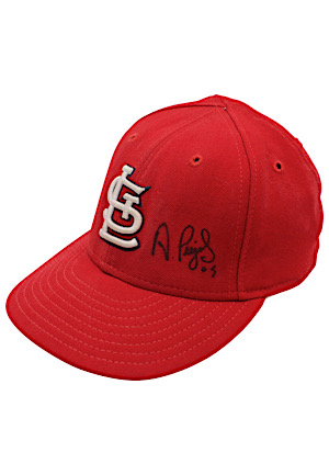 2000s Albert Pujols St. Louis Cardinals Game-Used & Autographed Cap