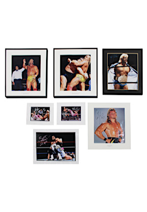 Grouping of WWE Autographed Photos Including Hulk Hogan, Ric Flair & More (7)