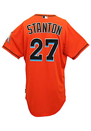 2015 Giancarlo Stanton Miami Marlins Game-Used Alternate Jersey