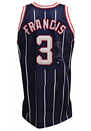 2000-01 Steve Francis Houston Rockets Game-Used & Autographed Jersey