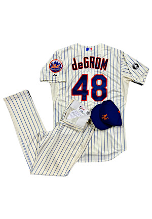 5/15/2014 Jacob deGrom NY Mets MLB Debut Game-Used Home Uniform & Cap (3)(Photo-Matched • MLB Auth & Mets)