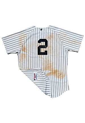10/13/2012 Derek Jeter NY Yankees "Broken Ankle" Postseason Game-Used Home Jersey (Photo-Matched • MLB Auth & Yankee Steiner)