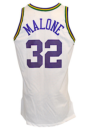 1995-96 Karl Malone Utah Jazz Game-Used Home Jersey