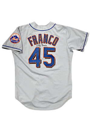 1998 John Franco New York Mets Game-Used & Autographed Road Jersey