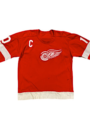 Early 1970s Alex Delvecchio Detroit Red Wings Game-Used Jersey (Repairs)