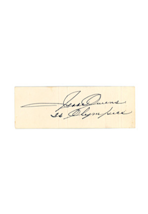 1936 Jesse Owens Autographed & Inscribed "36 Olympics" Matchbook Cover