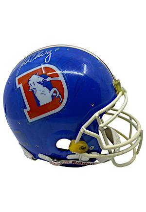 Gerald Willhite Denver Broncos Game-Used Helmet Autographed By John Elway