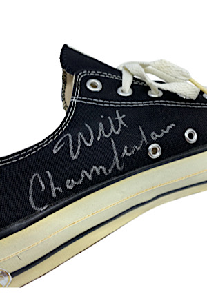 Wilt Chamberlain & Bill Russell Dual-Autographed Chuck Taylor Shoe (Field Of Dreams LOA • Full JSA LOA)