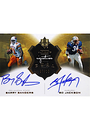 2013 Upper Deck Ultimate Collection Signatures Barry Sanders & Bo Jackson #U2S-SJ