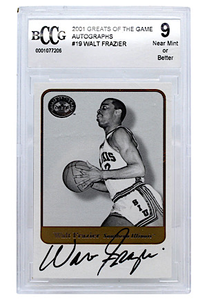 2001 Greats Of The Game Autographs Walt Frazier #19 (BCCG 9)