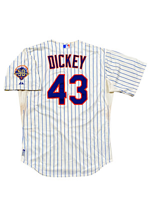 6/18/2012 R.A. Dickey NY Mets Game-Used Home Jersey (Photo-Matched To Complete Game One Hitter • MLB Auth & Mets • Cy Young Season)