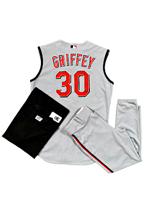 2005 Ken Griffey Jr. Cincinnati Reds Game-Used Road Uniform (2)