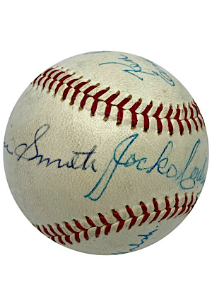 1961 World Series Umpires Multi-Signed ONL Baseball