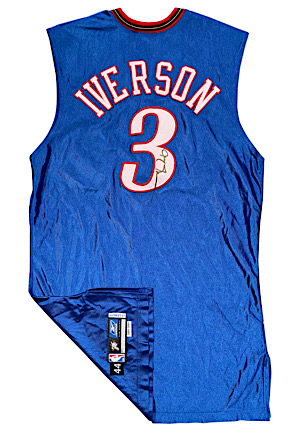 2003-04 Allen Iverson Philadelphia 76ers Game-Used & Autographed Alternate Jersey