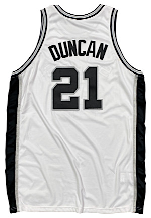 2000-01 Tim Duncan San Antonio Spurs Game-Used Home Jersey