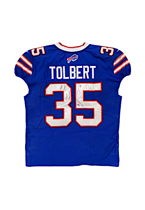 2017 Mike Tolbert Buffalo Bills Game-Used & Autographed Jersey (Photo-Matched • Team Repair)